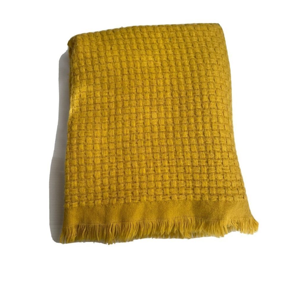 Dissa knitted Decorative Throw blanket Mustard - Picture 5 of 10